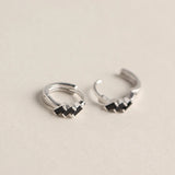 Awn Classic Silver Spinel Engagement Hoop Earrings Women Fine Jewelry