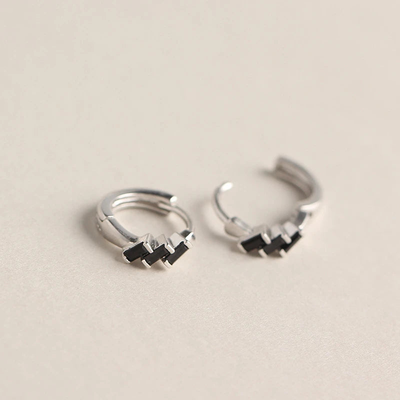 Awn Classic Silver Spinel Engagement Hoop Earrings Women Fine Jewelry