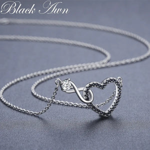 Heart Stone Pendant Silver Necklace