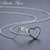 Heart Stone Pendant Silver Necklace
