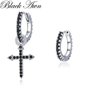 Awn Silver Spinel Engagement Hoop Earrings I203