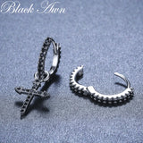 Awn Silver Spinel Engagement Hoop Earrings I203