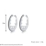 Classic Silver Spinel Oval Hoop Earrings - Awn2022