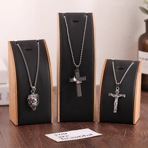 Bamboo Pendant Necklace Display Stand Jewelry Organizer