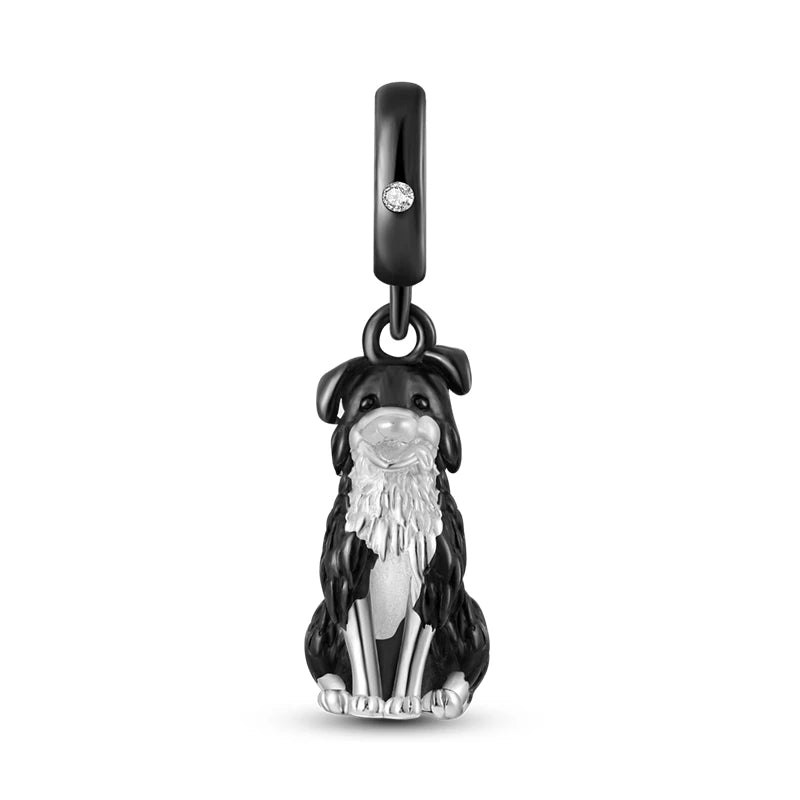 Border Collie Pet Puppy Dog Charm for Bracelet Necklace Silver Plata Jewelry