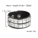Brown Multilayers Spikes Rivet Chains Bracelet