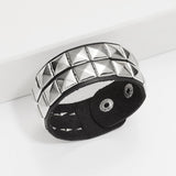 Brown Multilayers Spikes Rivet Chains Bracelet