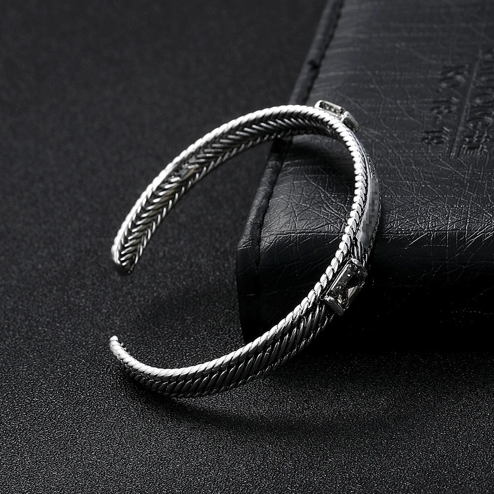 Ancient Silver Plated Buddha Bracelets Women Vintage Cuff Wristband