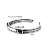 Ancient Silver Plated Buddha Bracelets Women Vintage Cuff Wristband
