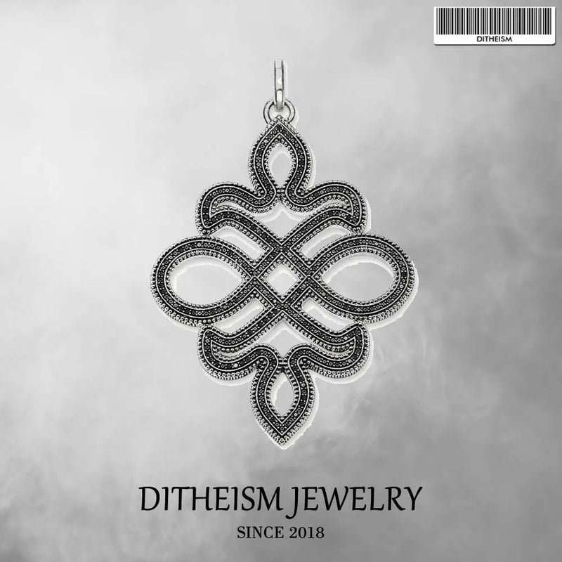 CZ Knot Pendant 925 Sterling Silver Vintage Gift for Women Men Boy Girls