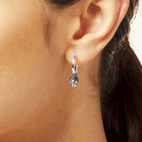 CZ Skull Hoop Earrings 925 Sterling Silver
