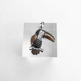 CZ Snake & Heart Pendant 925 Sterling Silver Gift For Women Girls