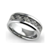 8mm Tungsten Steel Carbide Mens Wedding Band US Size 7-10