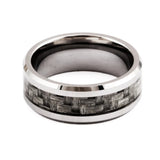 8mm Tungsten Steel Carbide Mens Wedding Band US Size 7-10