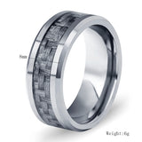 8mm Tungsten Steel Carbide Mens Wedding Band US Size 7-10