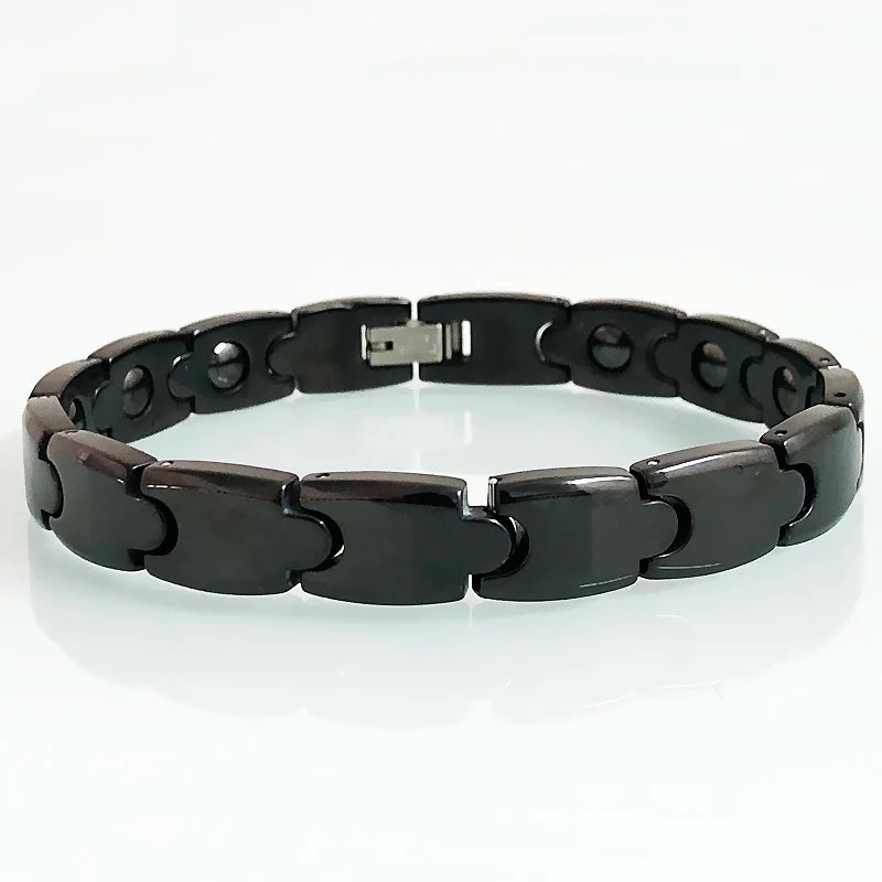Ceramic Man Women Bracelet Rose Stainless Steel Magnetic Wristband