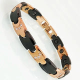 Ceramic Man Women Bracelet Rose Stainless Steel Magnetic Wristband