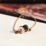 Ceramics Anklet for Women Rose Roman Numerals Pendant Jewelry
