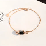 Ceramics Anklet for Women Rose Roman Numerals Pendant Jewelry