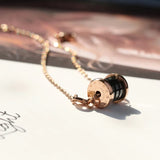 Ceramics Anklet for Women Rose Roman Numerals Pendant Jewelry