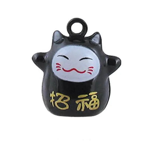 Chinese Fortune Lucky Cat Bell Charm for Pendant Bracelet