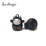 Chinese Fortune Lucky Cat Bell Charm for Pendant Bracelet
