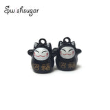 Chinese Fortune Lucky Cat Bell Charm for Pendant Bracelet