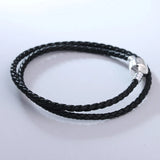 Leather Bracelets for Women Men Classic Signature Clasp Silver 925 Jewelry