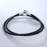 Leather Bracelets for Women Men Classic Signature Clasp Silver 925 Jewelry