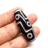 Natural Agate Stone 9 Eyes Dzi Beads with Blood Silk Amulet Certificate