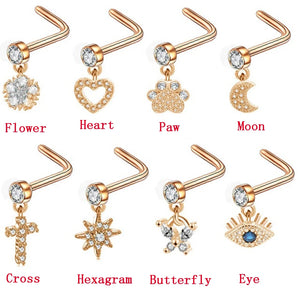 Cat's Paw Nose Ring Stainless Steel Body Piercing Jewelry