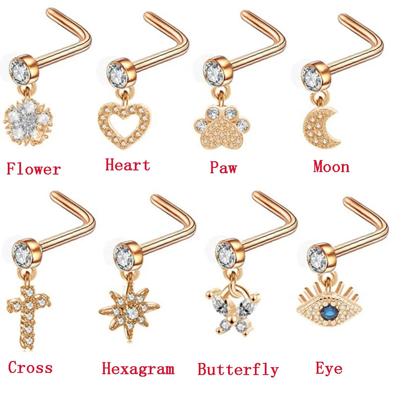 Cat's Paw Nose Ring Stainless Steel Body Piercing Jewelry