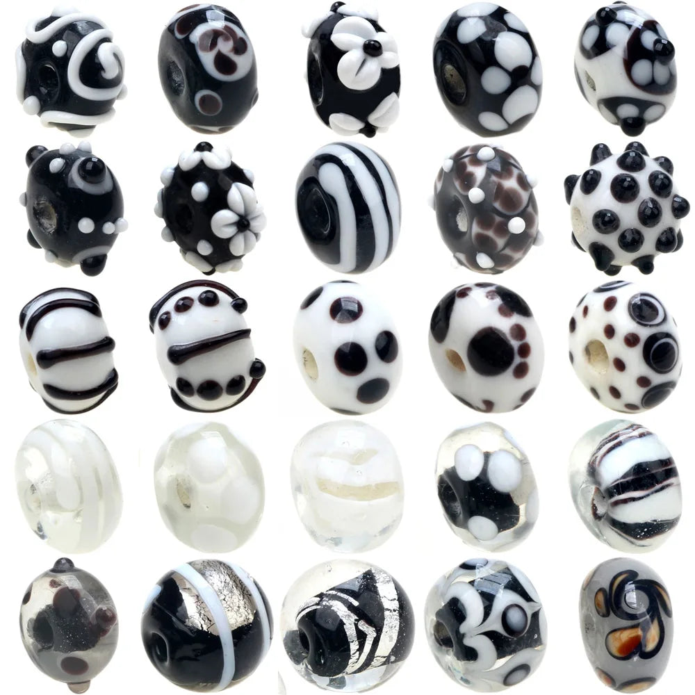 Mixed Style Lampwork Glass Beads Crafts Charm Bracelets DIY Jewelry Making