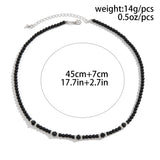 Beaded Chains Necklace Men Punk Short Choker Collar on Neck