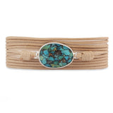 Copper Turquoises Bracelet Non-leather Wrap Adjustable Bohemian Bracelet