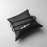 Cord Leather Necklace in 925 Sterling Silver for Men Women Boys Girls