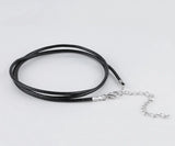 Cowhide Leather Choker Necklace with 925 Silver Clasp 35-45cm