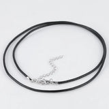 Cowhide Leather Choker Necklace with 925 Silver Clasp 35-45cm