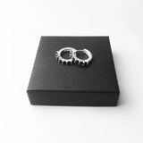 Creole Crystal Hinged Hoop Earrings, 925 Silver