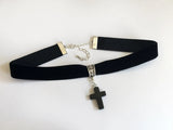 Crescent Moon Velvet Choker Necklace