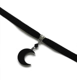 Crescent Moon Velvet Choker Necklace