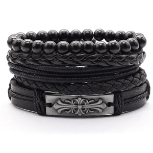 Vintage Owl Beads Feather Wing Charm Bracelets for Men and Women