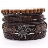 Vintage Owl Beads Feather Wing Charm Bracelets for Men and Women
