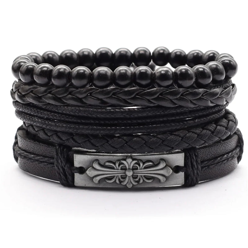 Vintage Owl Beads Feather Wing Charm Bracelets for Men and Women