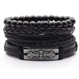 Vintage Owl Beads Feather Wing Charm Bracelets for Men and Women
