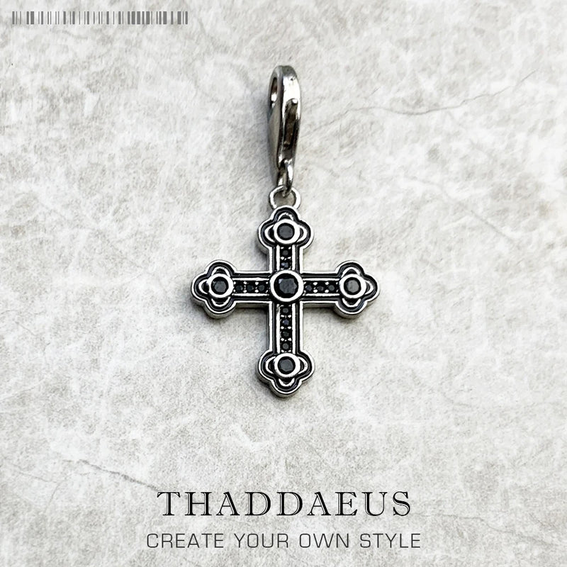 Cross Dangle Charm 925 Sterling Silver Fine Jewelry Men Women Vintage Gift