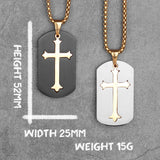 Long Men Necklace Pendants Chain Punk Religon Stainless Steel Jewelry