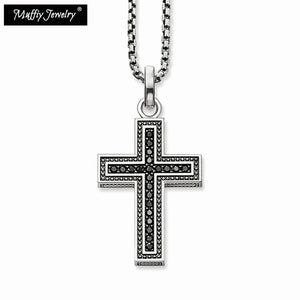 925 Sterling Silver Cross Pave Necklace Link Chain