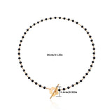 Crystal Bead Chokers Necklaces for Women OT Buckle Short Chain