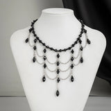 Crystal Beads Chains Tassels Choker Necklace Wedding Accessories